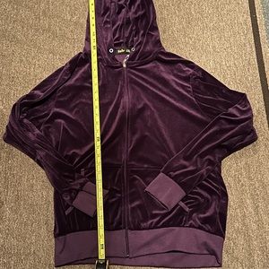 Purple velvet zip up